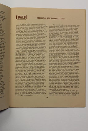 NEGRO AMERICAN LITERATURE FORUM 7:1 (SPRING, 1973).