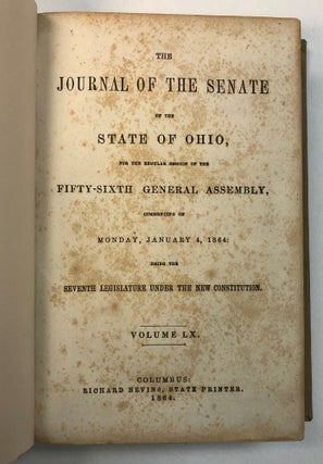 Item #13605 THE JOURNAL OF THE SENATE OF THE STATE OF OHIO, FOR THE REGULAR SESSION OF THE...