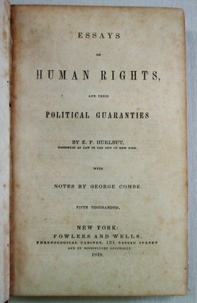 Item #14822 ESSAYS ON HUMAN RIGHTS AND THEIR POLITICAL GUARANTIES: BY... COUNSELOR AT LAW IN THE...