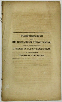 Item #18285 COMMUNICATION FROM HIS EXCELLENCY THE GOVERNOR, COVERING THE REPORT OF THE JUSTICES...