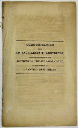 Item #18285 COMMUNICATION FROM HIS EXCELLENCY THE GOVERNOR, COVERING THE REPORT OF THE JUSTICES...