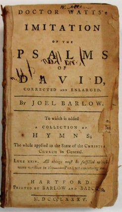 Item #20025 DOCTOR WATTS'S IMITATION OF THE PSALMS OF DAVID, CORRECTED AND ENLARGED. BY...TO...