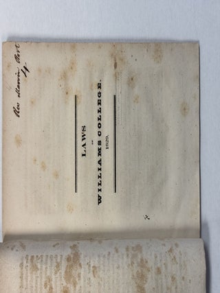 WILLIAMS COLLEGE EPHEMERA, consisting of ADDRESS OF THE TRUSTEES OF WILLIAMS COLLEGE.