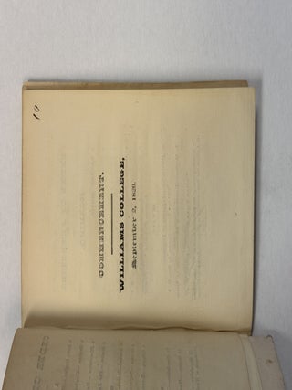 WILLIAMS COLLEGE EPHEMERA, consisting of ADDRESS OF THE TRUSTEES OF WILLIAMS COLLEGE.