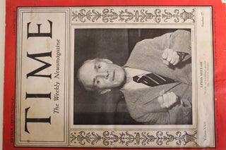 Item #21733 TIME. THE WEEKLY NEWSMAGAZINE. VOLUME XXIV. NUMBER 17. OCTOBER 22, 1934. Upton Sinclair