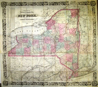 Item #21973 COLTON'S RAILROAD & TOWNSHIP MAP OF THE STATE OF NEW YORK, WITH PARTS OF THE...