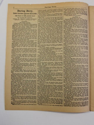 BEADLE'S HALF DIME LIBRARY...AUGUST 19, 1879. VOL. V. NO. 108. PUBLISHED WEEKLY BY BEADLE AND ADAMS, 98 WILLIAM STREET, NEW YORK. DARING DAVY, THE YOUNG BEAR KILLER; OR, THE TRAIL OF THE BORDER WOLF. BY HARRY ST. GEORGE...