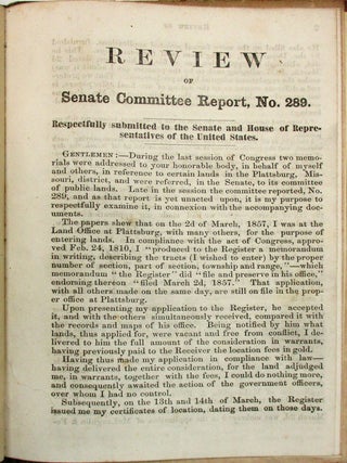 Item #22408 REVIEW OF SENATE COMMITTEE REPORT, NO. 289. RESPECTFULLY SUBMITTED TO THE SENATE AND...