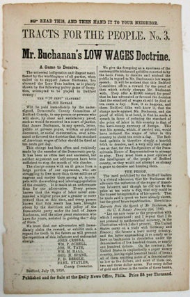 Item #22508 MR. BUCHANAN'S LOW WAGES DOCTRINE. Know-Nothing Party