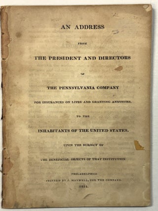 Item #23622 AN ADDRESS FROM THE PRESIDENT AND DIRECTORS OF THE PENNSYLVANIA COMPANY FOR...