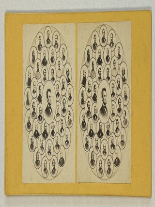 Item #24234 STAMPS WITH OVAL PORTRAIT OF ABRAHAM LINCOLN SURROUNDED BY THIRTY EIGHT CIRCULAR...