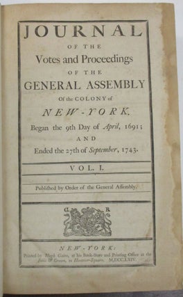 Item #24264 JOURNAL OF THE VOTES AND PROCEEDINGS OF THE GENERAL ASSEMBLY OF THE COLONY OF...