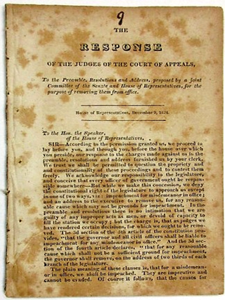 Item #24625 THE RESPONSE OF THE JUDGES OF THE COURT OF APPEALS, TO THE PREAMBLE, RESOLUTIONS AND...