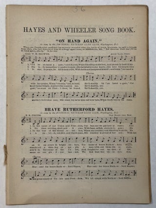Item #24956 HAYES AND WHEELER SONG BOOK. Rutherford B. Hayes