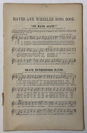 Item #24956 HAYES AND WHEELER SONG BOOK. Rutherford B. Hayes