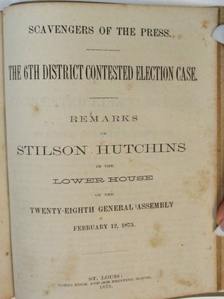 BIOGRAPHICAL SKETCHES IN BRIEF OF THE MEMBERS AND OFFICERS OF THE XXVIIITH GENERAL ASSEMBLY OF MISSOURI. BY T.Y. REYNOLDS.
