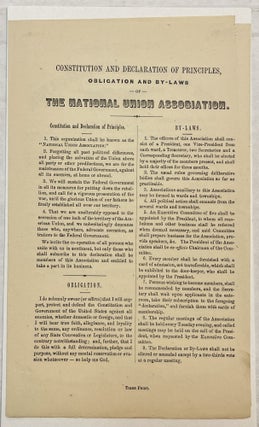 Item #27337 CONSTITUTION AND DECLARATION OF PRINCIPLES, OBLIGATION AND BY-LAWS OF THE NATIONAL...
