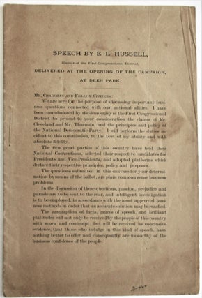 Item #27530 SPEECH BY E.L. RUSSELL, ELECTOR OF THE FIRST CONGRESSIONAL DISTRICT, DELIVERED AT THE...