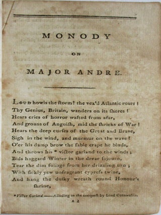 MONODY ON MAJOR ANDRE.
