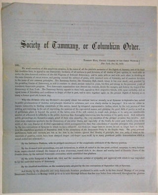 Item #27744 SOCIETY OF TAMMANY, OR COLUMBIAN ORDER. TAMMANY HALL, COUNCIL CHAMBER OF THE GREAT...