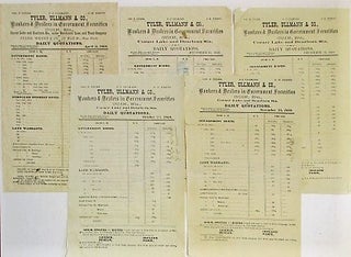 Item #28080 A COLLECTION OF ELEVEN CHICAGO DAILY FINANCIAL SHEETS FROM BANKING HOUSES, 1868....
