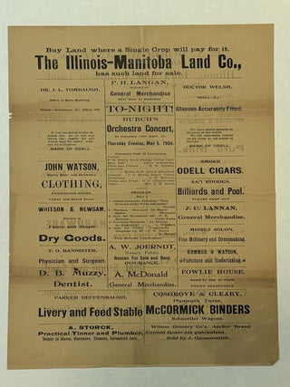 Item #28128 BURCH'S ORCHESTRA CONCERT, AT COLUMBIA HALL, ODELL, ILL., THURSDAY EVENING, MAY...