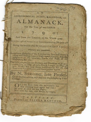 Item #28659 AN ASTRONOMICAL DIARY, KALENDAR, OR ALMANACK, FOR THE YEAR OF OUR LORD, 1790... BY N....