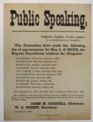 Item #29024 PUBLIC SPEAKING. HEADQUARTERS REPUBLICAN EXECUTIVE COMMITTEE, 2D CONGRESSIONAL...