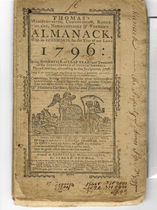 Item #29179 THOMAS'S MASSACHUSETTS, CONNECTICUT, RHODE- ISLAND, NEWHAMPSHIRE & VERMONT ALMANACK,...