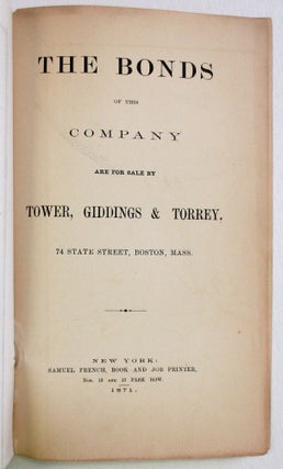 Item #29188 THE BONDS OF THIS COMPANY ARE FOR SALE BY WHITE, MORRIS & CO. 29 WALL STREET, NEW...