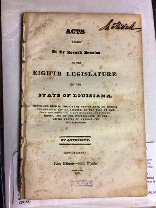 Item #29358 ACTS PASSED AT THE SECOND SESSION OF THE EIGHTH LEGISLATURE OF THE STATE OF...