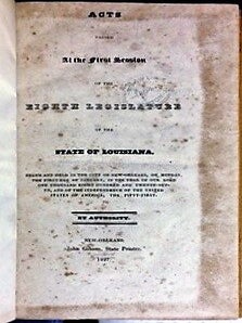 Item #29714 ACTS PASSED AT THE FIRST SESSION OF THE EIGHTH LEGISLATURE OF THE STATE OF LOUISIANA;...