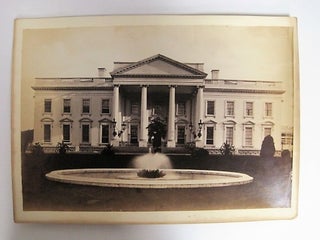 Item #29760 BLACK AND WHITE PHOTOGRAPH OF THE WHITE HOUSE, VIEW OF FRONT OVERLOOKING THE...