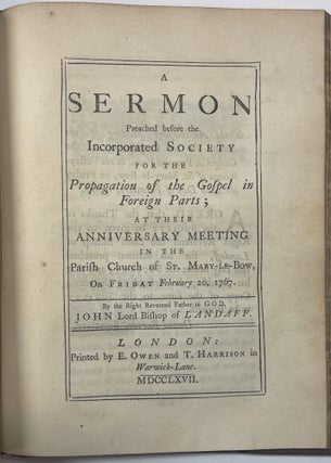 Item #29803 A BOUND VOLUME OF EIGHT SERMONS, EACH A SEPARATE IMPRINT, PREACHED BEFORE THE...