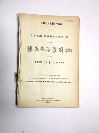 Item #29858 PROCEEDINGS OF THE ELEVENTH ANNUAL CONVOCATION OF THE M.E.G.R.A. CHAPTER OF THE STATE...