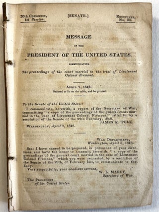 Item #30249 MESSAGE OF THE PRESIDENT OF THE UNITED STATES, COMMUNICATING THE PROCEEDINGS OF THE...