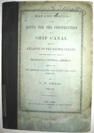 Item #30646 MAP AND PROFILE OF THE ROUTE FOR THE CONSTRUCTION OF A SHIP CANAL FROM THE ATLANTIC...