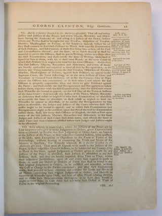 LAWS OF THE STATE OF NEW-YORK, COMPRISING THE CONSTITUTION, AND THE ACTS OF THE LEGISLATURE SINCE THE REVOLUTION, FROM THE FIRST TO THE TWELFTH SESSION, INCLUSIVE. PUBLISHED ACCORDING TO AN ACT OF THE LEGISLATURE, PASSED THE 15TH APRIL, 1786. IN TWO VOLUMES.