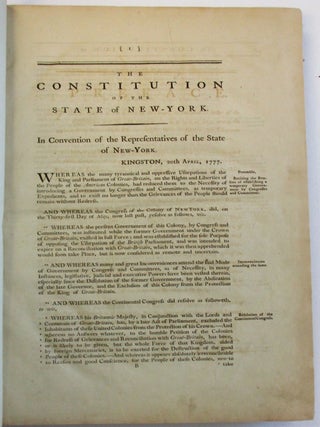 LAWS OF THE STATE OF NEW-YORK, COMPRISING THE CONSTITUTION, AND THE ACTS OF THE LEGISLATURE SINCE THE REVOLUTION, FROM THE FIRST TO THE TWELFTH SESSION, INCLUSIVE. PUBLISHED ACCORDING TO AN ACT OF THE LEGISLATURE, PASSED THE 15TH APRIL, 1786. IN TWO VOLUMES.