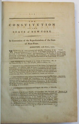 LAWS OF THE STATE OF NEW-YORK, COMPRISING THE CONSTITUTION, AND THE ACTS OF THE LEGISLATURE SINCE THE REVOLUTION, FROM THE FIRST TO THE TWELFTH SESSION, INCLUSIVE. PUBLISHED ACCORDING TO AN ACT OF THE LEGISLATURE, PASSED THE 15TH APRIL, 1786. IN TWO VOLUMES.