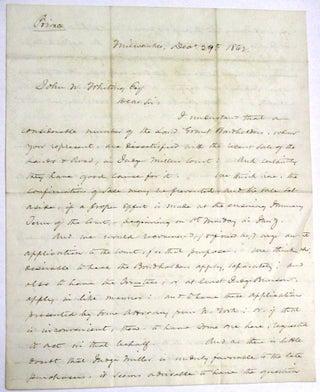 Item #31307 AUTOGRAPH LETTER SIGNED AND MARKED 'PRIVATE', FROM MILWAUKEE, DEC. 29, 1862, TO JOHN...