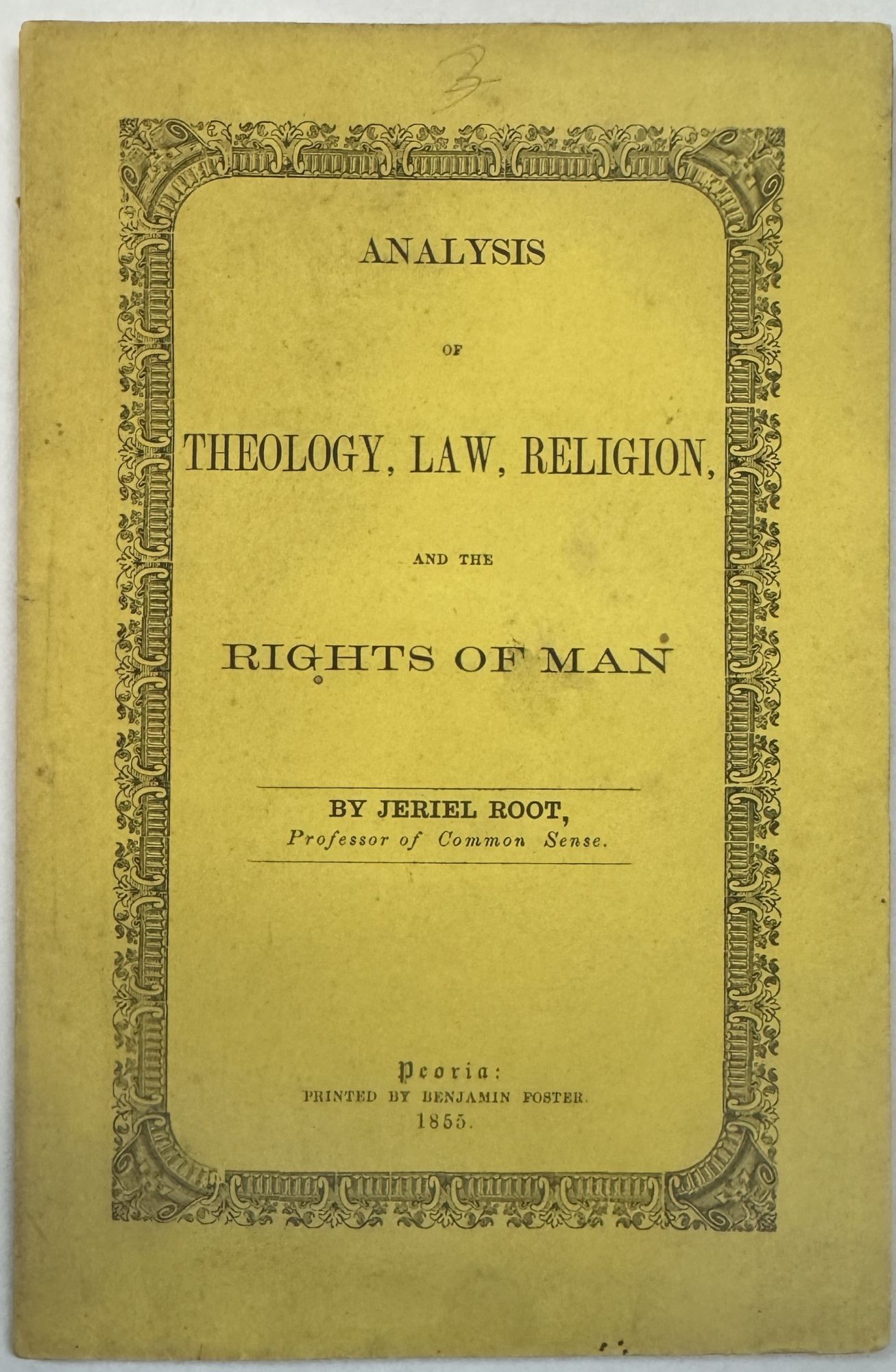 ANALYSIS OF THEOLOGY, LAW, RELIGION, AND THE RIGHTS OF MAN. BY ...
