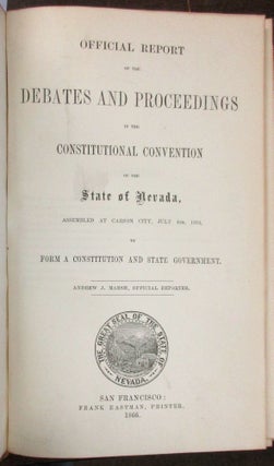 Item #32029 OFFICIAL REPORT OF THE DEBATES AND PROCEEDINGS IN THE CONSTITUTIONAL CONVENTION OF...