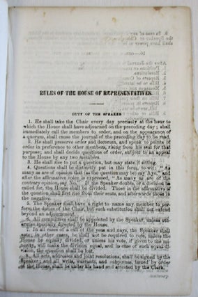 RULES FOR THE GOVERNMENT OF THE HOUSE OF REPRESENTATIVES.