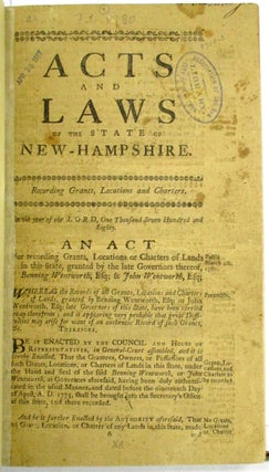 Item #32124 ACTS AND LAWS OF THE STATE OF NEW-HAMPSHIRE. New Hampshire