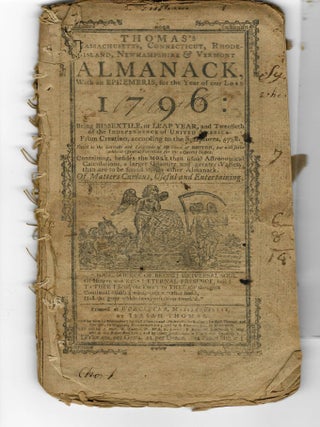 Item #32658 THOMAS'S MASSACHUSETTS, CONNECTICUT, RHODE- ISLAND, NEWHAMPSHIRE & VERMONT ALMANACK,...