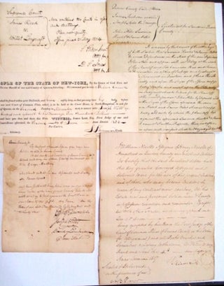 COLLECTION OF FIFTY MANUSCRIPT LEGAL DOCUMENTS FROM THE COURT OF COMMON PLEAS, SUPREME COURT AND COURT OF SPECIAL SESSIONS, OF QUEENS COUNTY, LONG ISLAND, NEW YORK, DATED 1798 TO 1843.