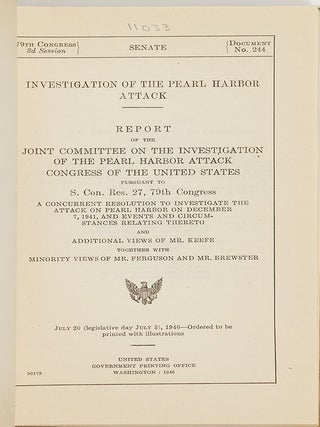 INVESTIGATION OF THE PEARL HARBOR ATTACK.