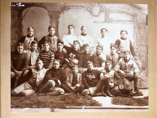 Item #33580 PREP SCHOOL OR MILITARY SCHOOL FOOTBALL TEAM ALBUMEN PHOTOGRAPH, CIRCA 1894, SHOWING...