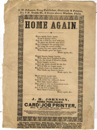 Item #33589 HOME AGAIN. J. H. Johnson